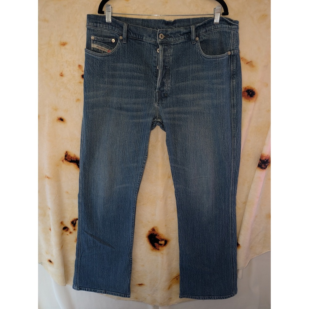 Diesel Ravix Jeans Mens 40 Blue Made in Italy Straight Leg Button Fly Denim